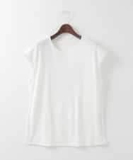 PJKGF21170 CHRISTIAN AUJARD Lサイズ(クリスチャン・オジャール Lサイズ) 【大きいサイズ】フレンチスリーブリブカットソー ホワイト