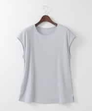 PJKGF21170 CHRISTIAN AUJARD Lサイズ(クリスチャン・オジャール Lサイズ) 【大きいサイズ】フレンチスリーブリブカットソー ライトグレー