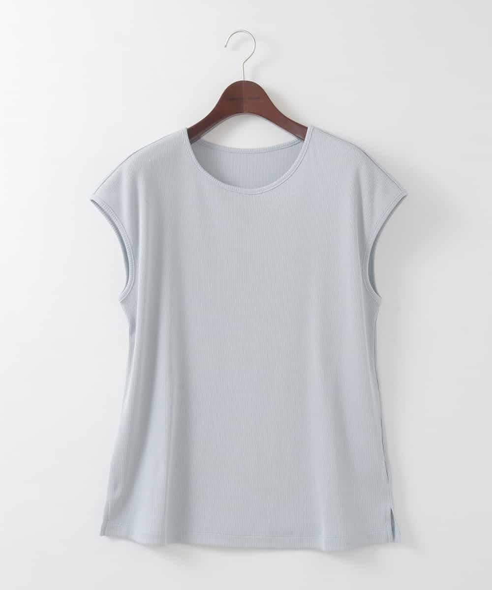 PJKGF21170 CHRISTIAN AUJARD Lサイズ(クリスチャン・オジャール Lサイズ) 【大きいサイズ】フレンチスリーブリブカットソー ライトグレー