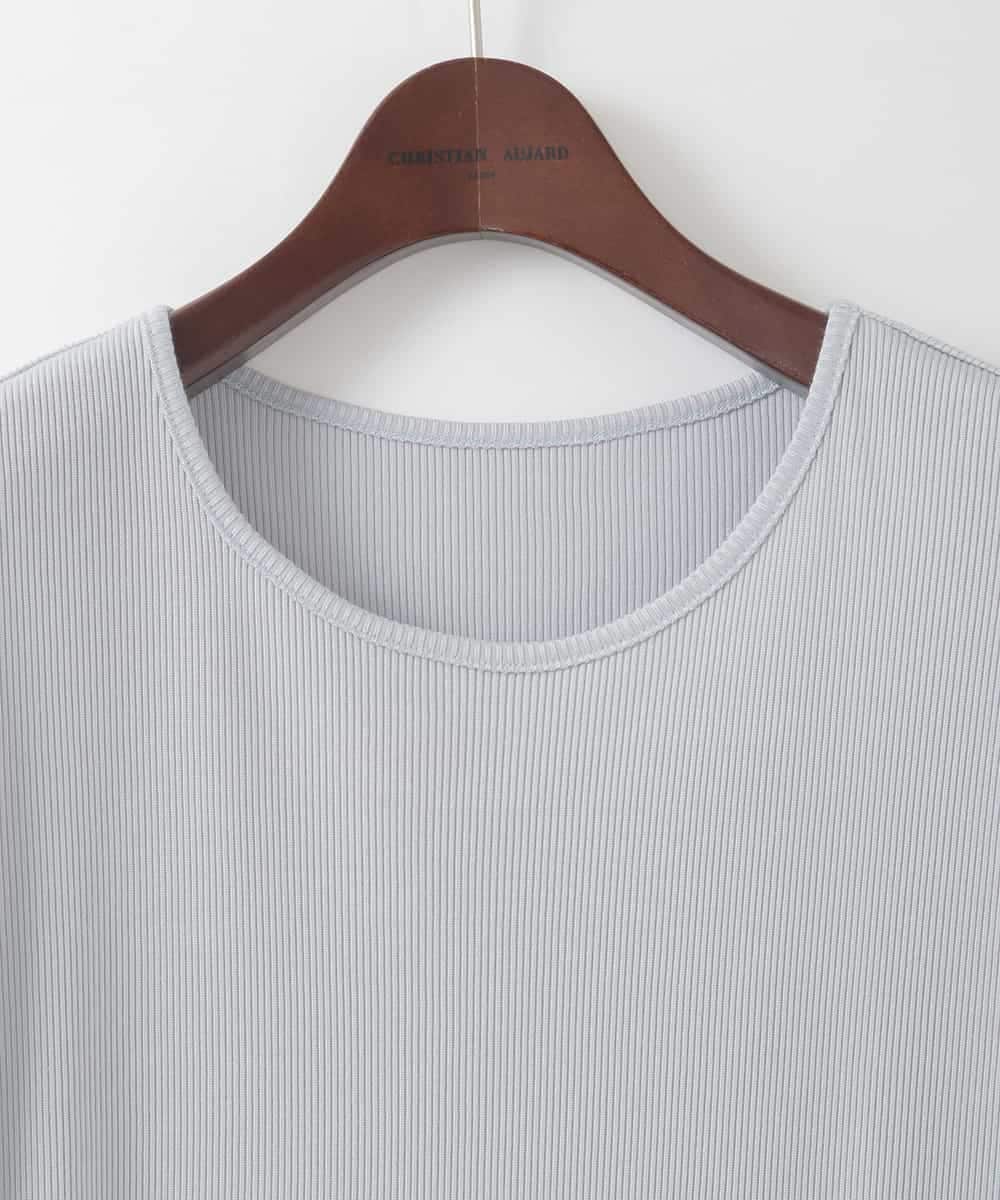 PJKGF21170 CHRISTIAN AUJARD Lサイズ(クリスチャン・オジャール Lサイズ) 【大きいサイズ】フレンチスリーブリブカットソー ライトグレー