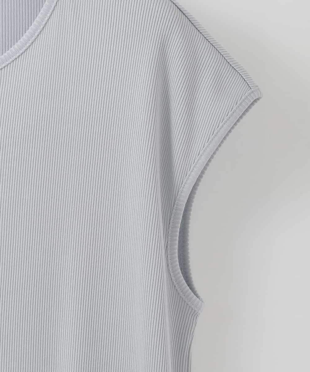 PJKGF21170 CHRISTIAN AUJARD Lサイズ(クリスチャン・オジャール Lサイズ) 【大きいサイズ】フレンチスリーブリブカットソー ライトグレー