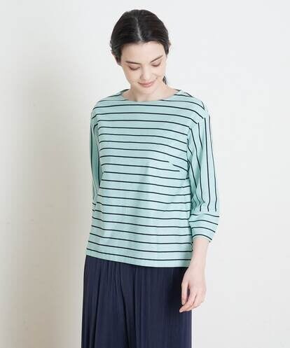PJKGS11220  ロープボーダー7分袖Tシャツ