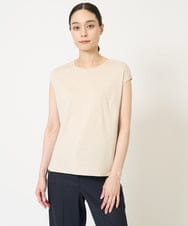 PJKGS24160 CHRISTIAN AUJARD Lサイズ(クリスチャン・オジャール Lサイズ) ラメベアテンキャップスリーブカットソー ゴールド×ベージュ