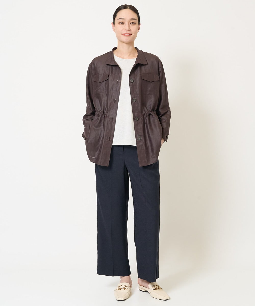 PJKGS24160 CHRISTIAN AUJARD Lサイズ(クリスチャン・オジャール Lサイズ) ラメベアテンキャップスリーブカットソー シルバー×ライトグレー