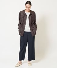 PJKGS24160 CHRISTIAN AUJARD Lサイズ(クリスチャン・オジャール Lサイズ) ラメベアテンキャップスリーブカットソー シルバー×ライトグレー