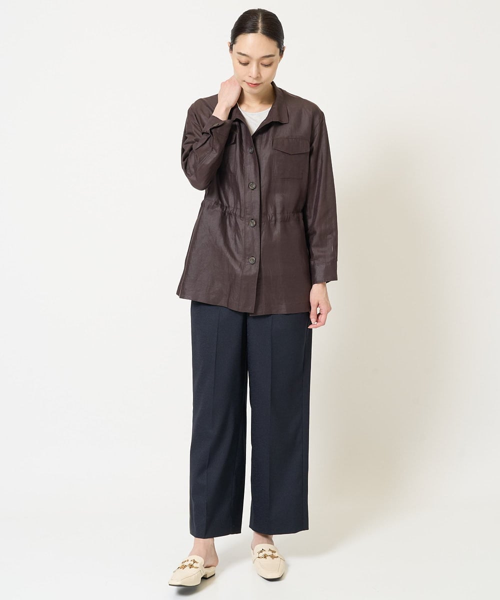 PJKGS24160 CHRISTIAN AUJARD Lサイズ(クリスチャン・オジャール Lサイズ) ラメベアテンキャップスリーブカットソー シルバー×ライトグレー