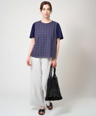 PJKGX71300 CHRISTIAN AUJARD Lサイズ(クリスチャン・オジャール Lサイズ) [接触冷感]ドッキングデザインカットソー ネイビー
