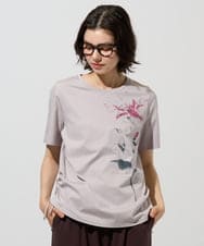 PJKHD05210 CHRISTIAN AUJARD Lサイズ(クリスチャン・オジャール Lサイズ) 【大きいサイズ/2WAY】アートプリントTシャツ ライトグレー
