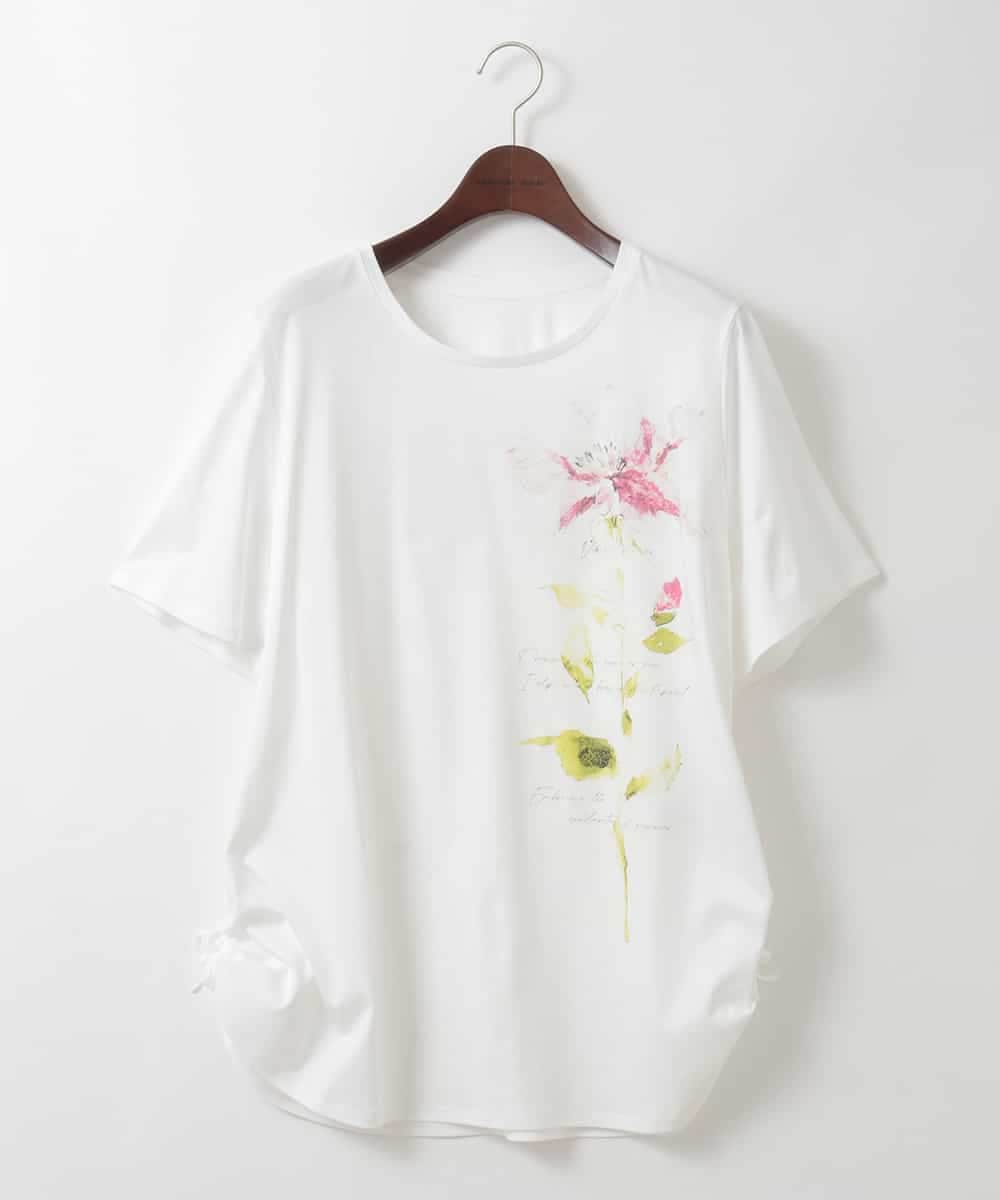 PJKHD05210 CHRISTIAN AUJARD Lサイズ(クリスチャン・オジャール Lサイズ) 【大きいサイズ/2WAY】アートプリントTシャツ ホワイト