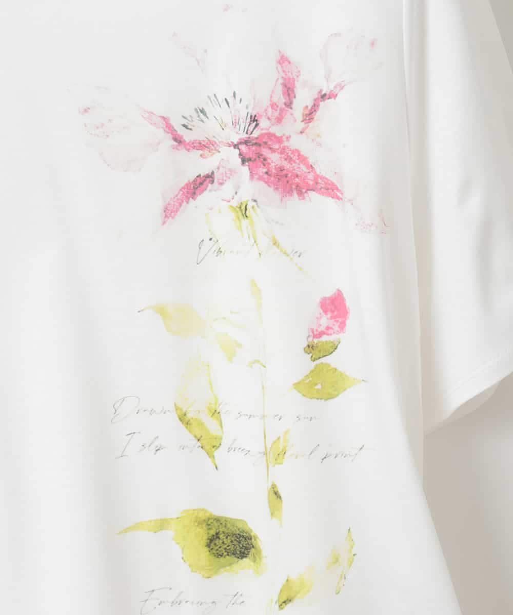 PJKHD05210 CHRISTIAN AUJARD Lサイズ(クリスチャン・オジャール Lサイズ) 【大きいサイズ/2WAY】アートプリントTシャツ ホワイト