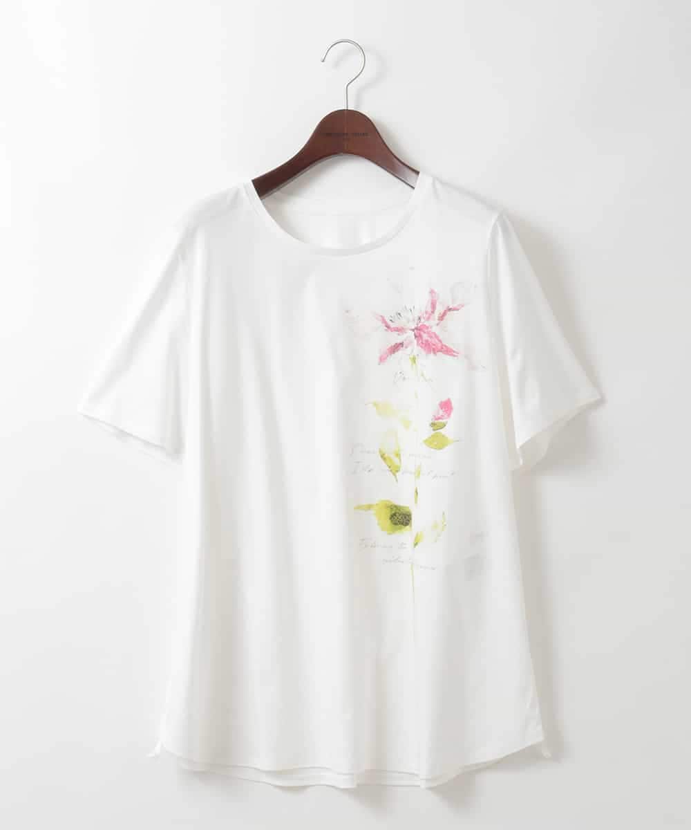 PJKHD05210 CHRISTIAN AUJARD Lサイズ(クリスチャン・オジャール Lサイズ) 【大きいサイズ/2WAY】アートプリントTシャツ ホワイト