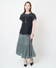 PJKHW38260 CHRISTIAN AUJARD Lサイズ(クリスチャン・オジャール Lサイズ) [接触冷感･ドライタッチ]バイカラーカットソー ブラック