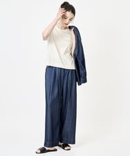 PJKJB12260 CHRISTIAN AUJARD Lサイズ(クリスチャン・オジャール Lサイズ) スパンコール刺繍Tシャツ アイボリー