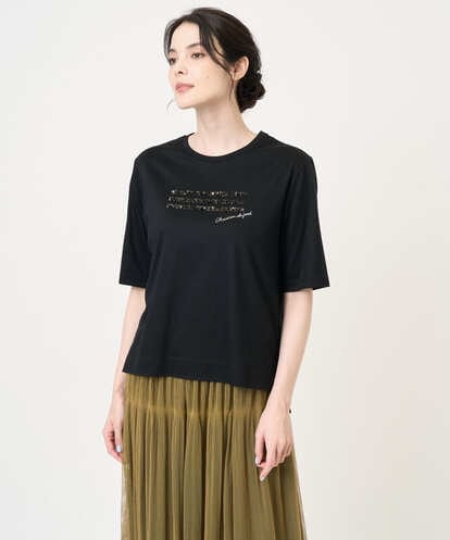PJKJB12260 CHRISTIAN AUJARD Lサイズ スパンコール刺繍Tシャツ