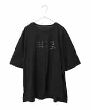 PJKJB12260 CHRISTIAN AUJARD Lサイズ(クリスチャン・オジャール Lサイズ) スパンコール刺繍Tシャツ ブラック