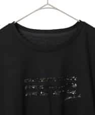 PJKJB12260 CHRISTIAN AUJARD Lサイズ(クリスチャン・オジャール Lサイズ) スパンコール刺繍Tシャツ ブラック