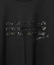 PJKJB12260 CHRISTIAN AUJARD Lサイズ(クリスチャン・オジャール Lサイズ) スパンコール刺繍Tシャツ ブラック