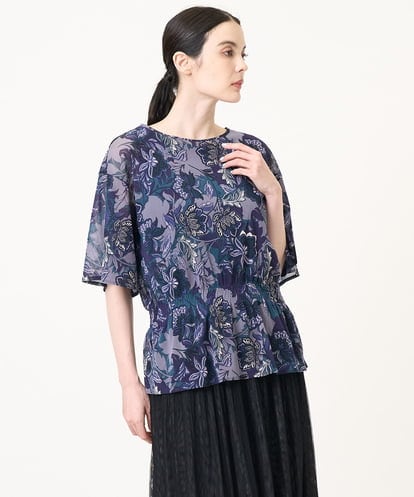 PJKJB17420 CHRISTIAN AUJARD Lサイズ 【大きいサイズ】モダン更紗プリントカットソー