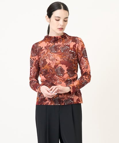 PJKJB18320 CHRISTIAN AUJARD Lサイズ 【大きいサイズ】モダン更紗プリント長袖カットソー