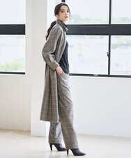 PJLAD31420 CHRISTIAN AUJARD Lサイズ(クリスチャン・オジャール Lサイズ) 【大きいサイズ】グレンチェックストレートパンツ ブラウン系