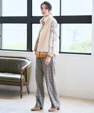 PJLAD31420 CHRISTIAN AUJARD Lサイズ(クリスチャン・オジャール Lサイズ) 【大きいサイズ】グレンチェックストレートパンツ ブラウン系