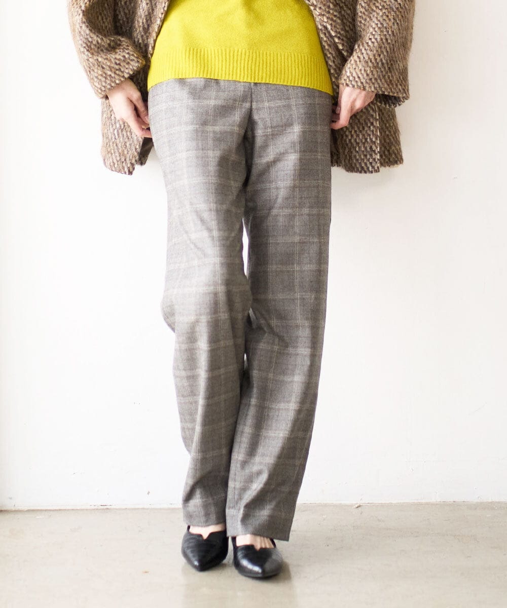 PJLAD31420 CHRISTIAN AUJARD Lサイズ 【大きいサイズ】グレンチェックストレートパンツ
