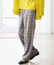 PJLAD31420 CHRISTIAN AUJARD Lサイズ(クリスチャン・オジャール Lサイズ) 【大きいサイズ】グレンチェックストレートパンツ ブラウン系