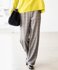 PJLAD31420 CHRISTIAN AUJARD Lサイズ(クリスチャン・オジャール Lサイズ) 【大きいサイズ】グレンチェックストレートパンツ ブラウン系