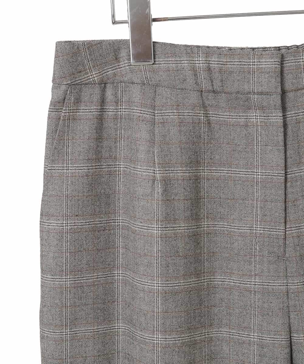 PJLAD31420 CHRISTIAN AUJARD Lサイズ(クリスチャン・オジャール Lサイズ) 【大きいサイズ】グレンチェックストレートパンツ ブラウン系