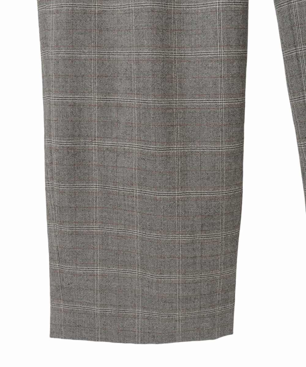 PJLAD31420 CHRISTIAN AUJARD Lサイズ(クリスチャン・オジャール Lサイズ) 【大きいサイズ】グレンチェックストレートパンツ ブラウン系