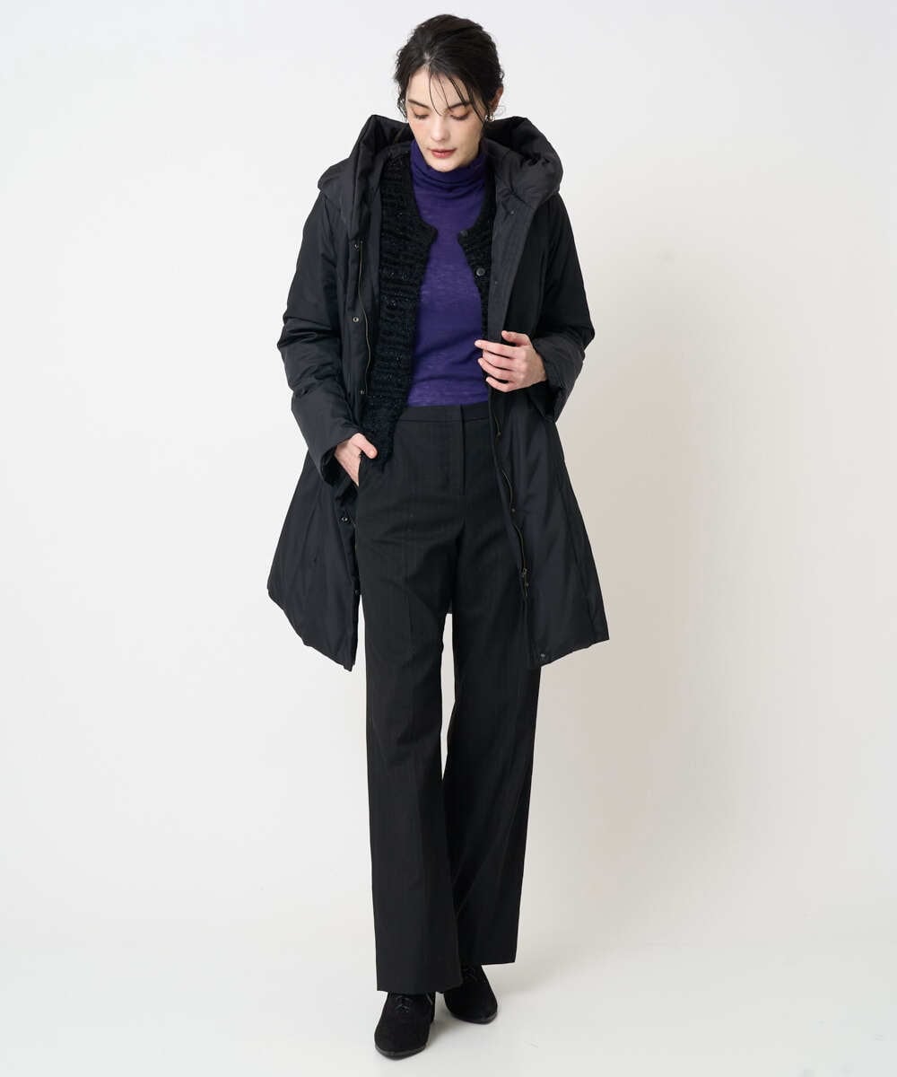 PJLCD11360 CHRISTIAN AUJARD Lサイズ(クリスチャン・オジャール Lサイズ) 【大きいサイズ】ラメストライプセミワイドパンツ ブラック