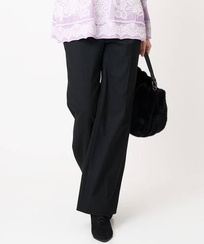 PJLCD11360 CHRISTIAN AUJARD Lサイズ 【大きいサイズ】ラメストライプセミワイドパンツ