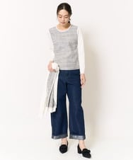 PJLEA29360 CHRISTIAN AUJARD Lサイズ(クリスチャン・オジャール Lサイズ) シャイニーデニムパンツ ネイビー