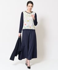 PJLEB45390 CHRISTIAN AUJARD Lサイズ(クリスチャン・オジャール Lサイズ) サイドプリーツパンツ ネイビー