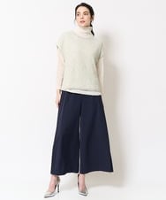 PJLEB45390 CHRISTIAN AUJARD Lサイズ(クリスチャン・オジャール Lサイズ) サイドプリーツパンツ ネイビー