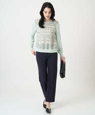 PJLEE06290 CHRISTIAN AUJARD Lサイズ(クリスチャン・オジャール Lサイズ) 【大きいサイズ】センタープレス美シルエットパンツ ネイビー