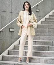 PJLEE06290 CHRISTIAN AUJARD Lサイズ(クリスチャン・オジャール Lサイズ) 【大きいサイズ】センタープレス美シルエットパンツ アイボリー