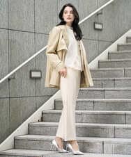 PJLEE06290 CHRISTIAN AUJARD Lサイズ(クリスチャン・オジャール Lサイズ) 【大きいサイズ】センタープレス美シルエットパンツ アイボリー