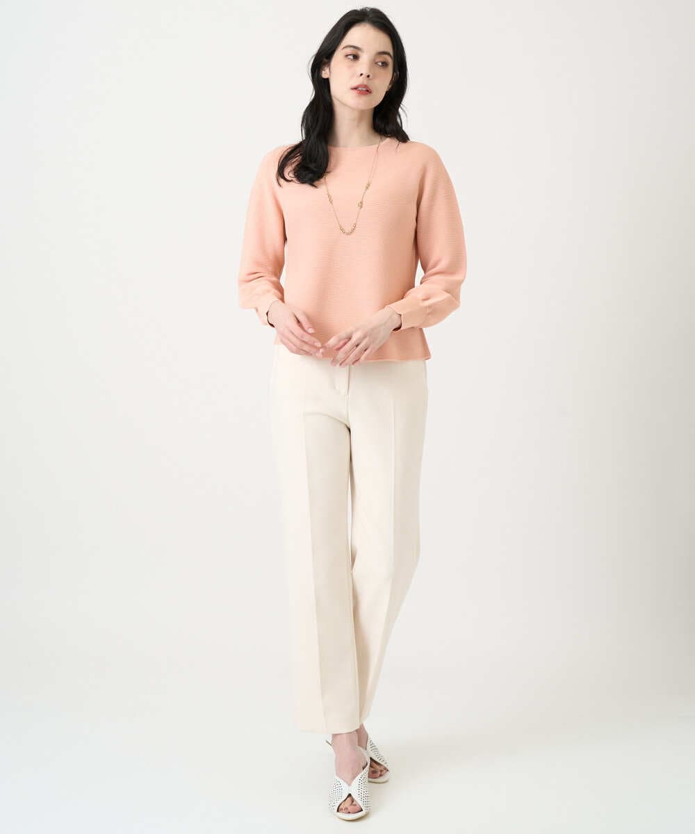 PJLEE06290 CHRISTIAN AUJARD Lサイズ(クリスチャン・オジャール Lサイズ) 【大きいサイズ】センタープレス美シルエットパンツ アイボリー