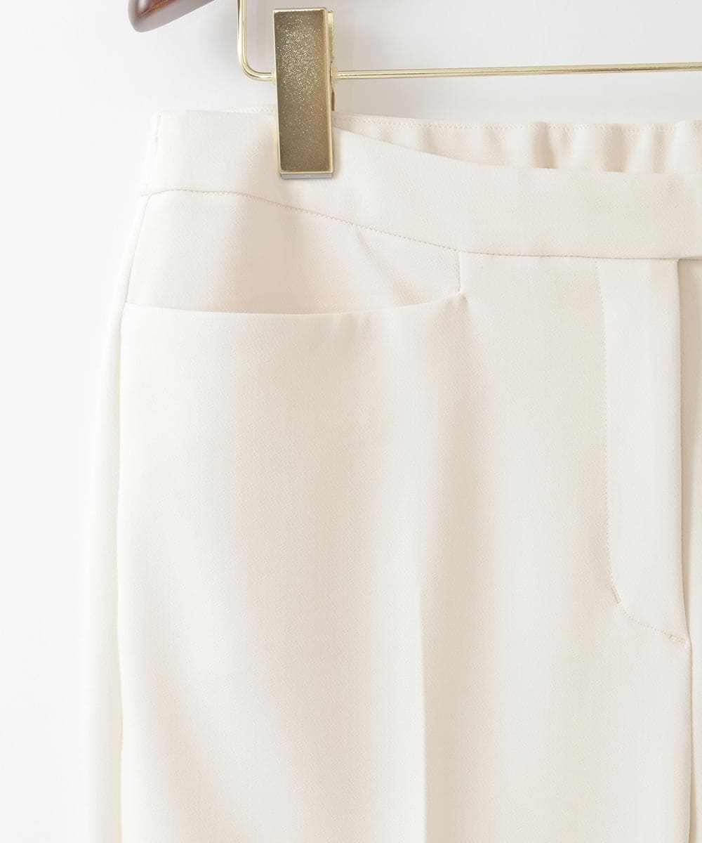 PJLEE06290 CHRISTIAN AUJARD Lサイズ(クリスチャン・オジャール Lサイズ) 【大きいサイズ】センタープレス美シルエットパンツ アイボリー