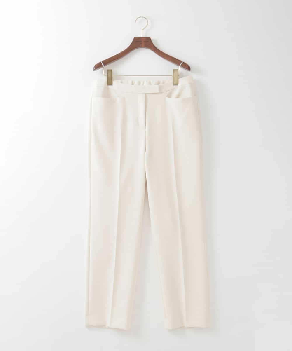 PJLEE06290 CHRISTIAN AUJARD Lサイズ(クリスチャン・オジャール Lサイズ) 【大きいサイズ】センタープレス美シルエットパンツ アイボリー