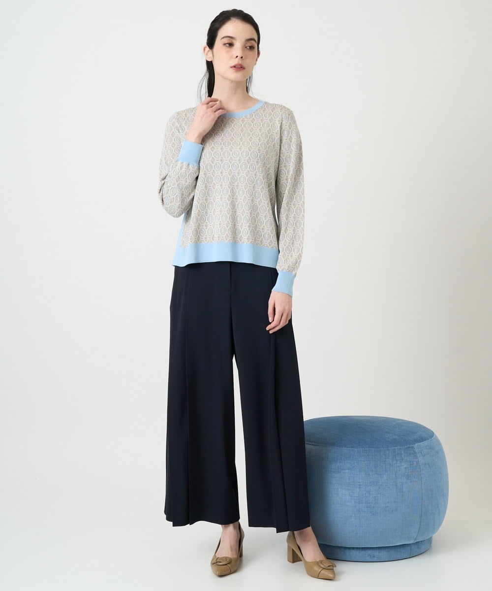 PJLEE15420 CHRISTIAN AUJARD Lサイズ(クリスチャン・オジャール Lサイズ) 【大きいサイズ】2WAYストレッチワイドパンツ ネイビー