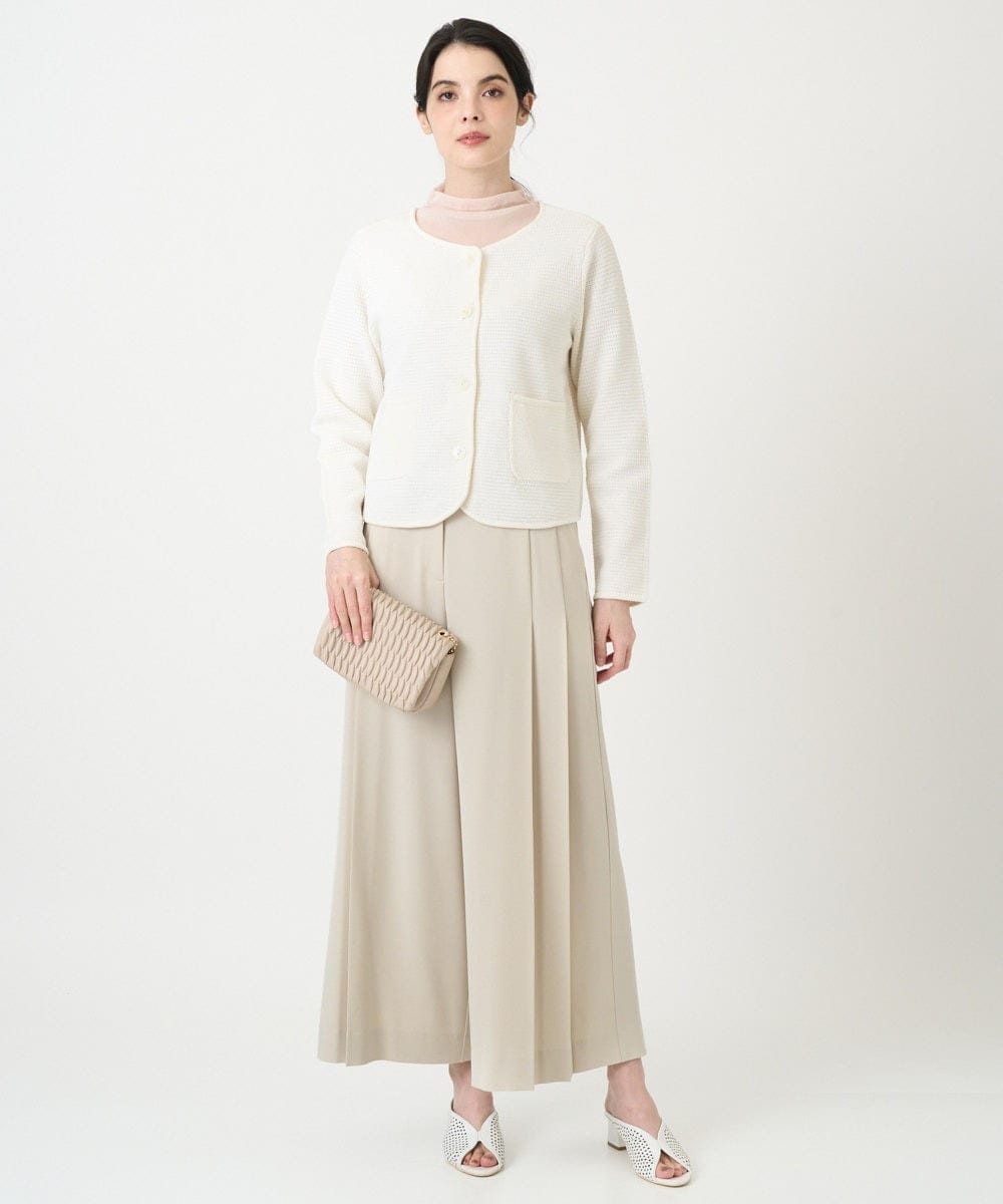 PJLEE15420 CHRISTIAN AUJARD Lサイズ(クリスチャン・オジャール Lサイズ) 【大きいサイズ】2WAYストレッチワイドパンツ ベージュ