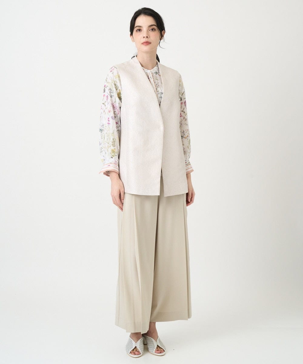 PJLEE15420 CHRISTIAN AUJARD Lサイズ(クリスチャン・オジャール Lサイズ) 【大きいサイズ】2WAYストレッチワイドパンツ ベージュ