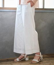 PJLGD31320 CHRISTIAN AUJARD Lサイズ(クリスチャン・オジャール Lサイズ) 【大きいサイズ】リネンリラックスワイドパンツ ホワイト