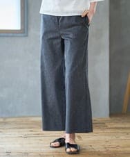 PJLGD31320 CHRISTIAN AUJARD Lサイズ(クリスチャン・オジャール Lサイズ) 【大きいサイズ】リネンリラックスワイドパンツ ブラック