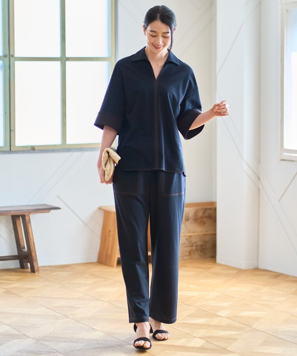 PJLGD42320 CHRISTIAN AUJARD Lサイズ(クリスチャン・オジャール Lサイズ) 【大きいサイズ/セットアップ対応】ドライタッチジャージーパンツ ネイビー