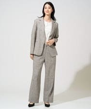 PJLGE01420 CHRISTIAN AUJARD Lサイズ(クリスチャン・オジャール Lサイズ) 【大きいサイズ/セットアップ対応】ラスティックツイードパンツ ブラウン