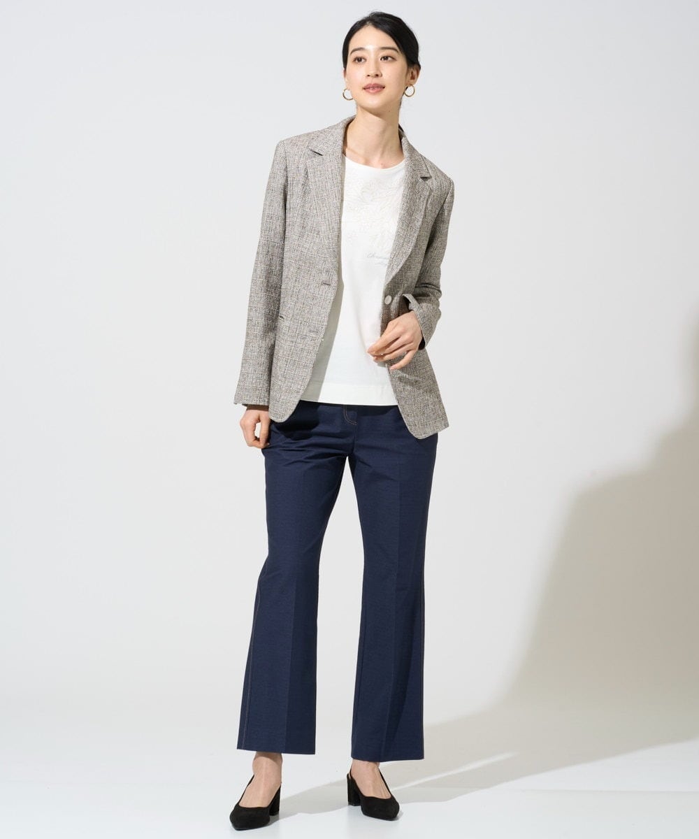 PJLGE07320 CHRISTIAN AUJARD Lサイズ(クリスチャン・オジャール Lサイズ) 【大きいサイズ】[セットアップ対応]ジャージーデニムライクパンツ ネイビー