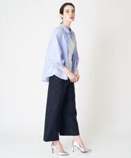PJLGV40300 CHRISTIAN AUJARD Lサイズ(クリスチャン・オジャール Lサイズ) [接触冷感]シンプルセミワイドパンツ ネイビー
